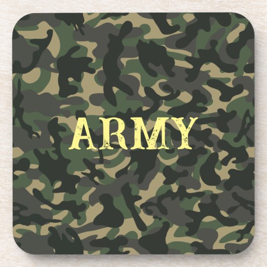 Dessous-de-verre Vert camouflage militaire de l'armée (Devant)