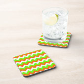 Dessous-de-verre Vert Citron Blanc Zigzag (Côté Droit)
