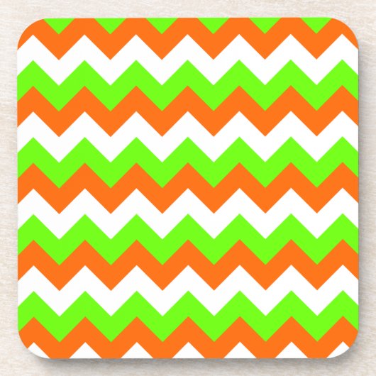 Dessous-de-verre Vert Citron Blanc Zigzag (Devant)