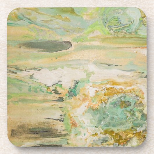 Dessous-de-verre Vert doux Art Abstrait (Devant)