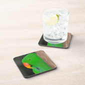 Dessous de verre vert éclectique de perroquets (Côté Droit)