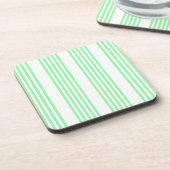 Dessous-de-verre Vert et blanc cinq bandes motif (Côté gauche)