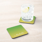 Dessous-de-verre Vert et jaune foncé personnalisé (Côté Droit)