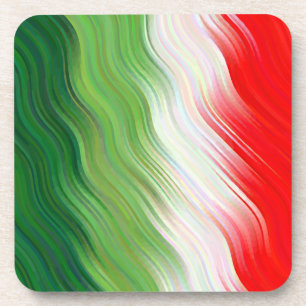 Dessous-de-verre Vert, étoile blanc et trèfle rouge ombré cassé