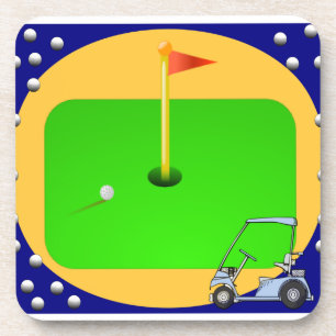 Dessous-de-verre Vert jouant au golf