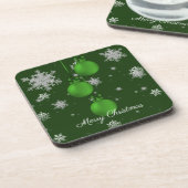 Dessous-de-verre Vert Noël Ornements Beverage Coaster (Côté gauche)