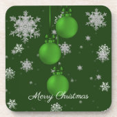 Dessous-de-verre Vert Noël Ornements Beverage Coaster (Devant)