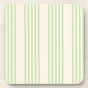 Dessous-de-verre Vert pâle et beige cinq rayures motif
