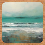 Dessous-de-verre Vert Turquoise Moderne Plage Peinture Océan<br><div class="desc">Cette conception peut être personnalisée en choisissant l'option Modifier la conception. Vous pouvez également transférer sur d'autres objets. Contactez-moi à l'adresse colorflowcreations@gmail.com ou utilisez l'option conversation en haut de la page si vous souhaitez avoir cette conception sur un autre produit ou avez besoin d'aide. Voir d'autres de mes dessins ou...</div>