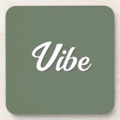 Dessous-de-verre Vibe super Retro Vert olive (Devant)