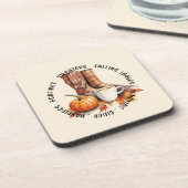 Dessous-de-verre Vibes D'Automne Cosy - Bottes, Épices Citrouilles, (Côté gauche)