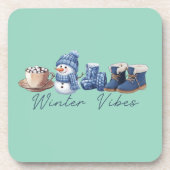 Dessous-de-verre Vibes d'hiver Friendly Snowman (Devant)