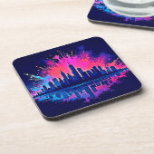 Dessous-de-verre Vibrant art de splash Cityscape (Côté gauche)
