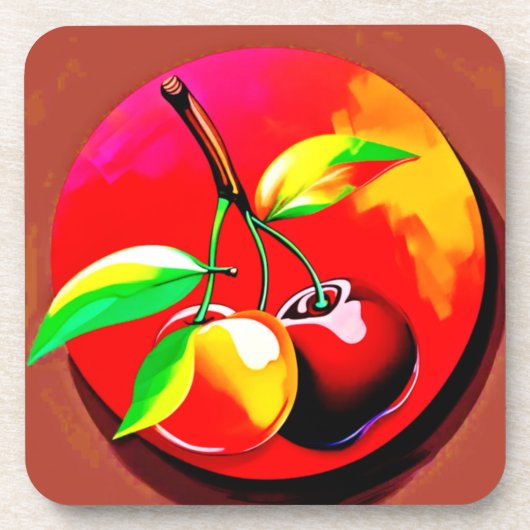 Dessous-de-verre Vibrant Cherry Duo (Devant)