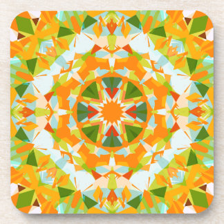 Dessous-de-verre Vibrant Orange Vert Étoile Boho Maximaliste
