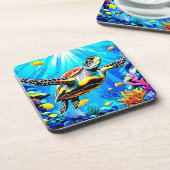 Dessous-de-verre Vibrant Sea Turtle Dreamscape (Côté gauche)