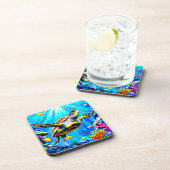 Dessous-de-verre Vibrant Sea Turtle Dreamscape (Côté Droit)