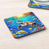 Dessous-de-verre Vibrant Turtle Reef Life (Côté gauche)