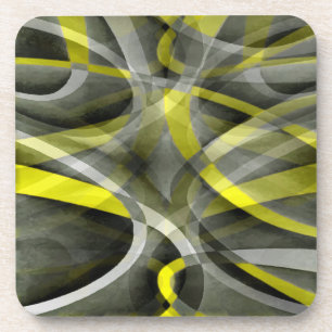 Dessous-de-verre Vibrations des années 80 Jaune narcisse et Cu mult