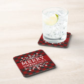 Dessous-de-verre Vichy Noël joyeux flocon de neige (Côté Droit)