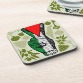 Dessous-de-verre Victory Sign Hand Resistance Red Triangle Symbol (Côté gauche)