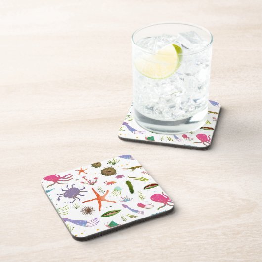 Dessous-de-verre Vie marine colorée (Côté Droit)