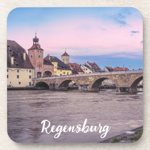 Dessous-de-verre Vieille ville historique en Ratisbonne, Allemagne