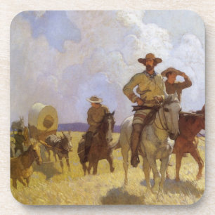 Dessous-de-verre Vieux Cowboys, Le Costume Parkman par NC Wyeth