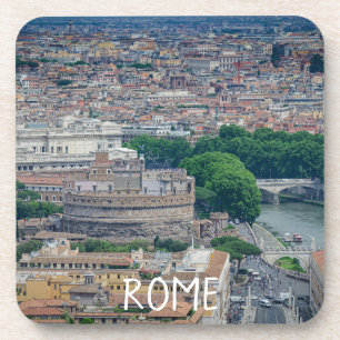 Dessous-de-verre View of Rome historic city center from above