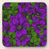 Dessous-de-verre Vigne de Clematis pourpre (Devant)