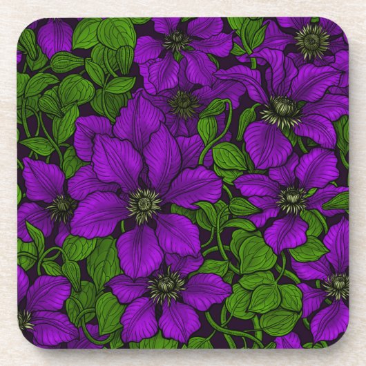 Dessous-de-verre Vigne de Clematis pourpre (Devant)