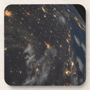 Dessous-de-verre Ville Lumière La Nuit Sur La Planète Terre