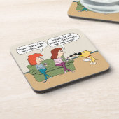 Dessous-de-verre Vin de versement de chien drôle quand pas Pooping (Côté gauche)