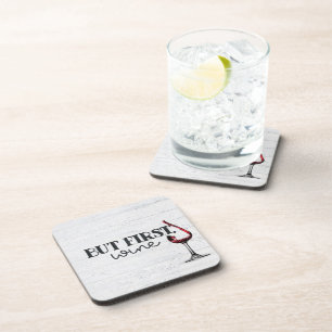 Dessous-de-verre Vin Rouge Parlé Sur Bois Blanchi