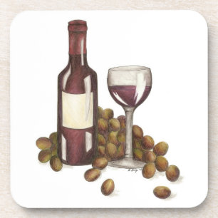 Dessous-de-verre Vin rouge Verre bouteille Vaisseau Merlot Sommelie