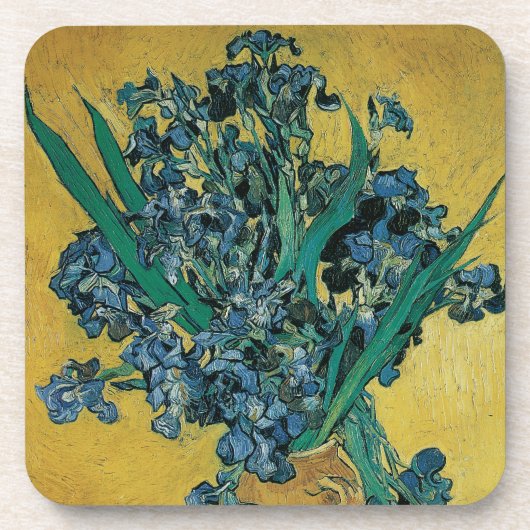 Dessous-de-verre Vincent van Gogh - Vase avec iris Fond jaune (Devant)