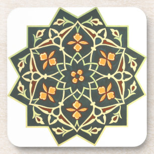 Dessous-de-verre Vintage 1884 Art décoratif Vert Bleu