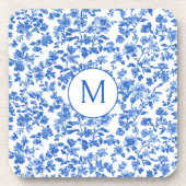 Dessous-de-verre Vintage Blue Chinoiserie Monogram  (Devant)