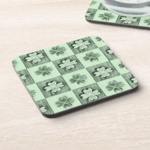 Dessous-de-verre Vintage Green St Patrick rétro shamrock motif