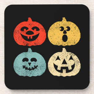 Dessous-de-verre Vintage Halloween Citrouille Funny Retro Cadeau