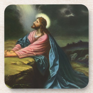 Dessous-de-verre Vintage Jésus Christ prier, Jardin de Gethsémani