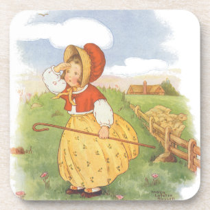 Dessous-de-verre Vintage Little Bo Peep Mère Goose Nurserme Rhyme