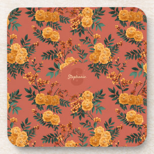 Dessous-de-verre Vintage Marigold Calendula Motif Floral