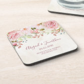 Dessous-de-verre Vintage Pink Floral Spring Wedding (Côté gauche)