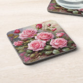 Dessous-de-verre Vintage Pink Roses (Côté gauche)