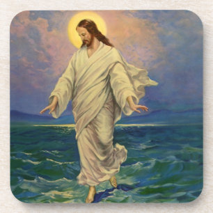 Dessous-de-verre Vintage Religion, Jésus-Christ marche sur l'eau