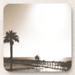 Dessous-de-verre vintage rétro jetée de san clemente californie sép