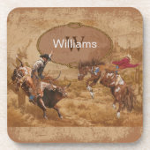 Dessous-de-verre Vintage Rodeo Cowboy Western (Devant)
