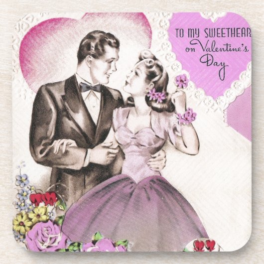 Dessous-de-verre Vintage Valentine Couple (Devant)