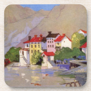 Dessous-de-verre Vintage Village balnéaire Italie Tourisme